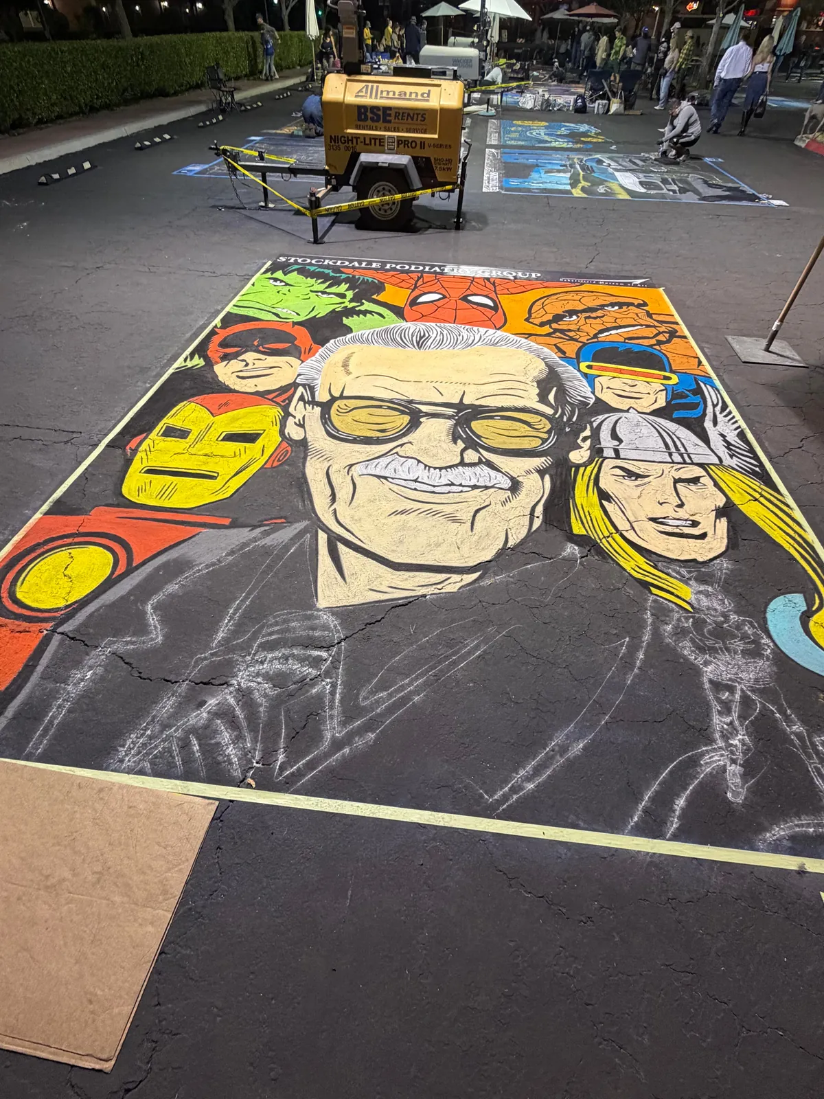 I spent 38 hours over the last 4 days completing this chalk art piece for a local festival.