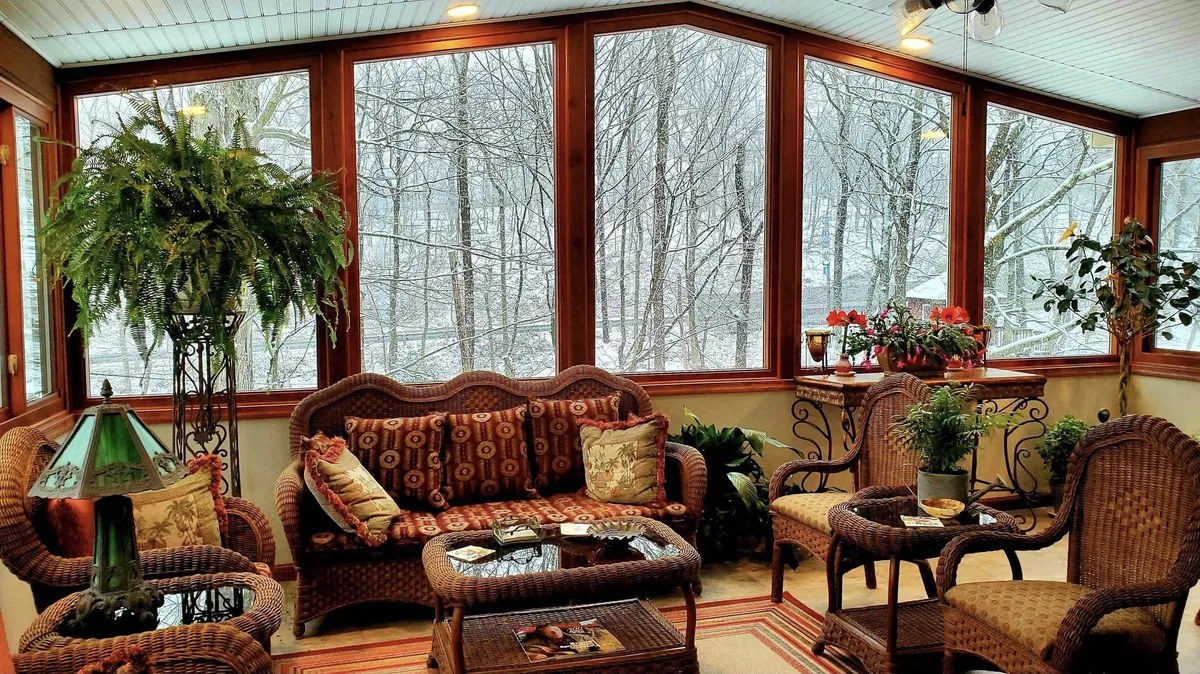A cozy place to watch the snow fall