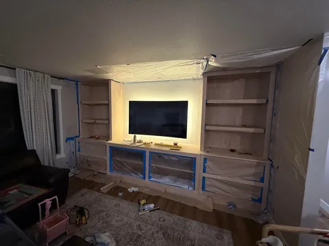 Built this over the longest ‘weekend project’ ever. Finally finished my first set of built-ins in my home!