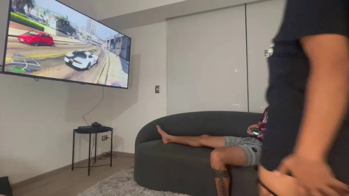 Walking in on me playing GTA but no intention to make me stop