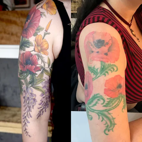 Poppies before and after by @elladecorates in Berkeley, Ca