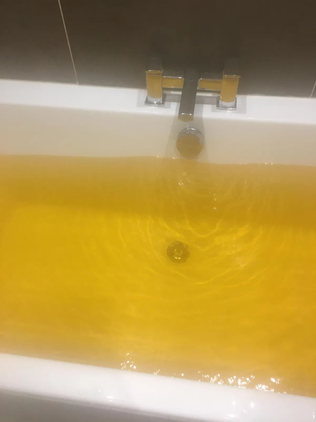 Just used a bath bomb I got for Christmas and now the bath looks like piss.