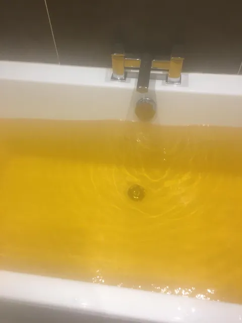 Just used a bath bomb I got for Christmas and now the bath looks like piss.
