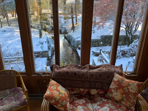 My parents have a room in their house with a waterfall running beneath it.