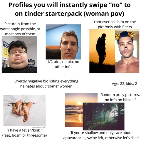 Tinder profiles that are an instant "nope" starterpack
