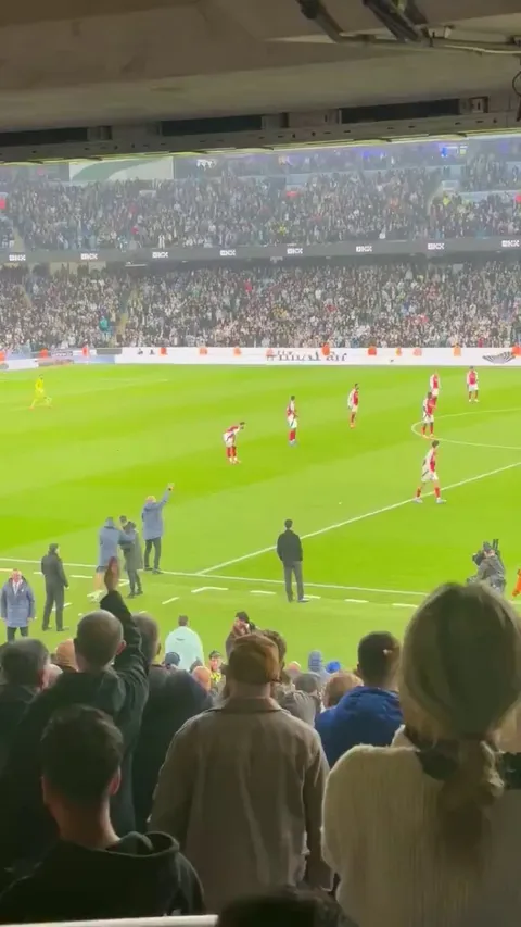 Erling Haaland smashing in to Thomas Partey after ManCity’s equaliser.