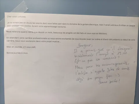 Je tiens à dire que j'ai les meilleurs voisins