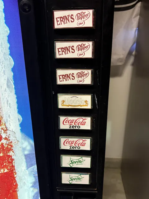 My husband bought an out-of-service vending machine and filled it with my favorite drinks as a Christmas gift