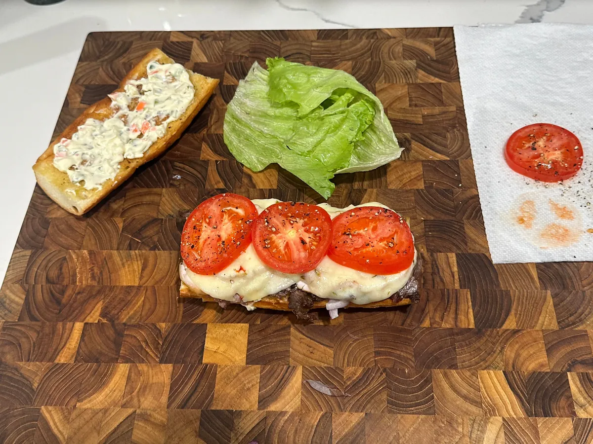 [homemade] steak and turkey sub