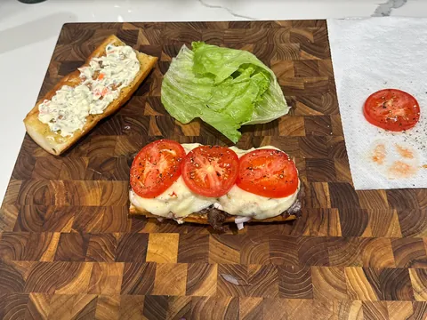 [homemade] steak and turkey sub