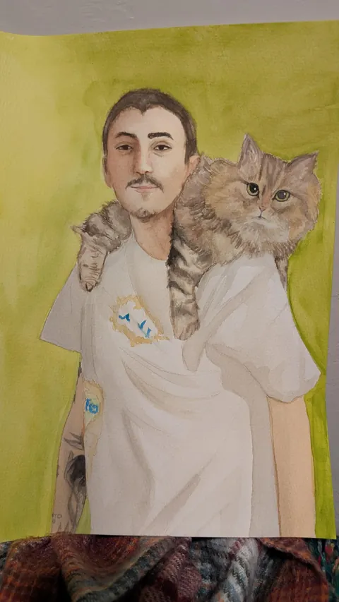 My Girlfriend Painted Me and My Cat