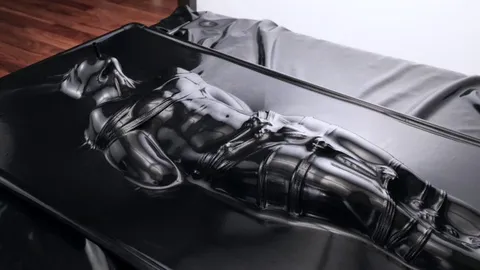 In a vac bed and forced to cum