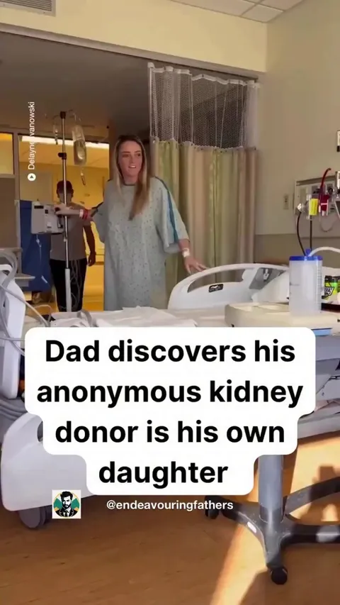 He didn’t know who saved him. Until his daughter walked in, still hooked to her IV