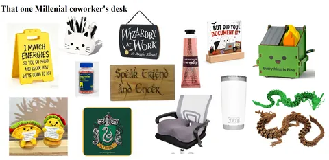 That One Millenial Coworker's Desk Starterpack