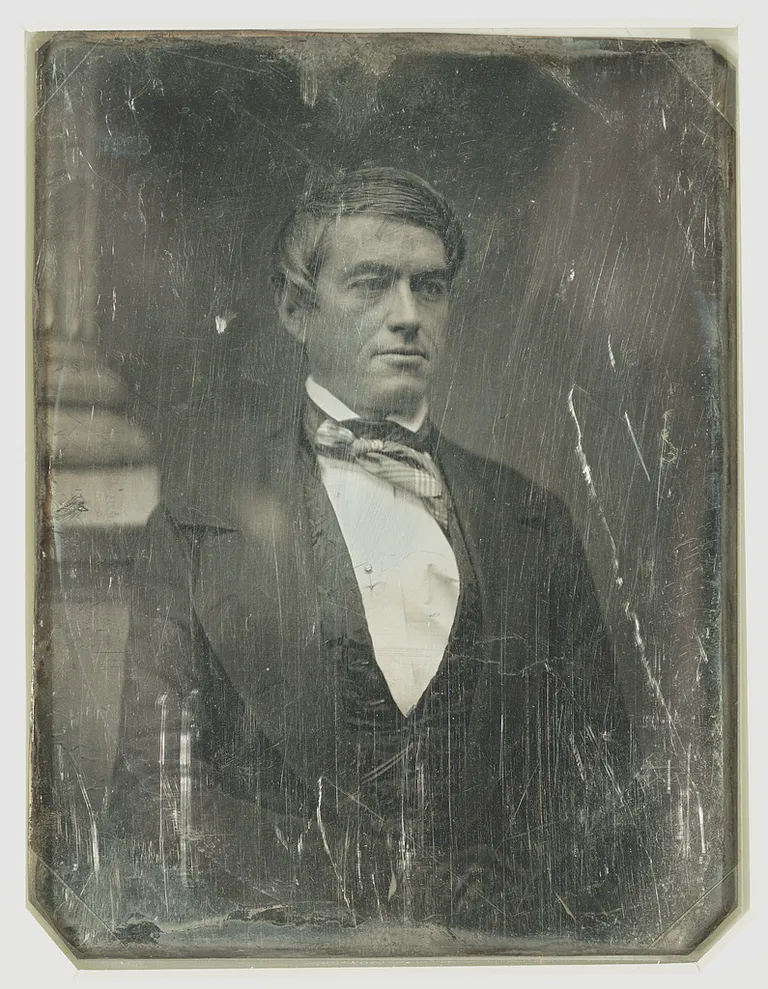 A photo of abolitionist  Cassius Marcellus Clay who amongst other things installed 4-pound cannons in his newspaper office in order to protect it from pro-slavery supporters.