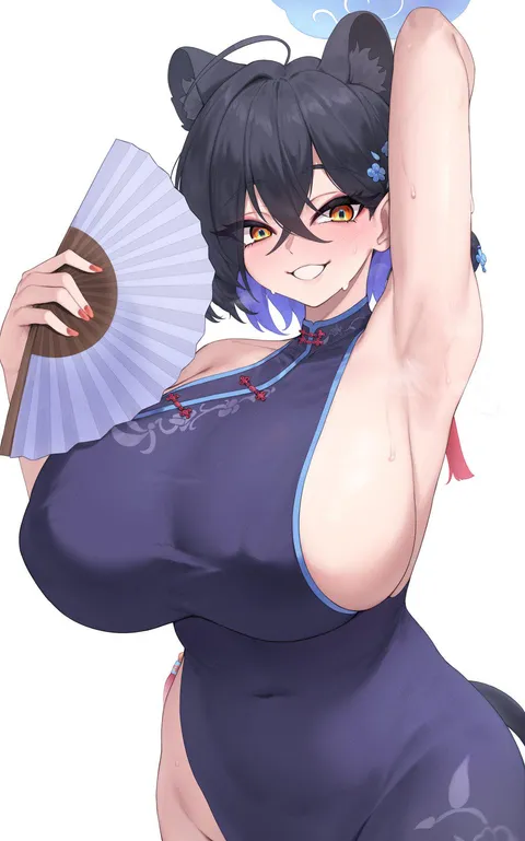 Kaguya cooling her armpits (Kuavera) [Blue Archive]