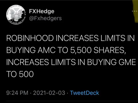 RH eases restrictions again in AMC and GME