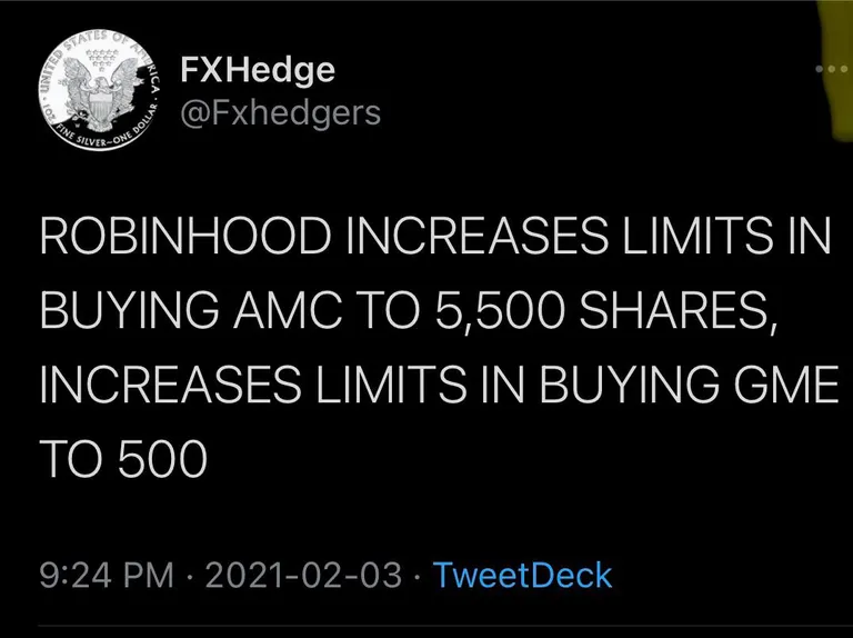 RH eases restrictions again in AMC and GME