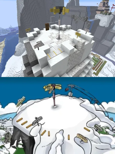 I rebuilt Club Penguin Island 1:1 in Minecraft Survival