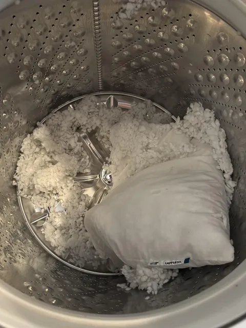 Washed an IKEA pillow and this happened