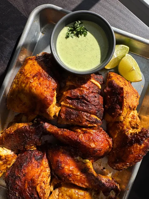 [OC] peruvian style roast chicken with aji verde