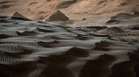 Bagnold dunes of Mars, captured by curiosity rover.