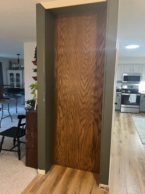Reclaimed unused coat closet for pantry expansion