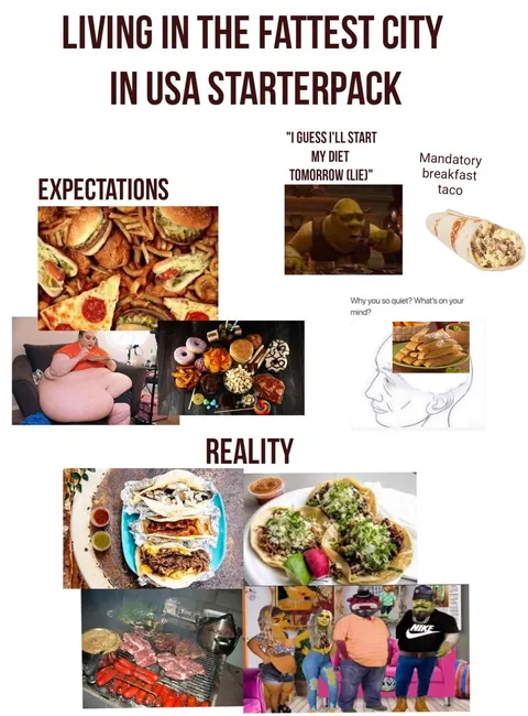 Living in the fattest city in America starterpack