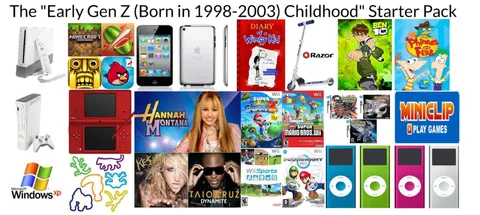 Early Gen Z Childhood Starter Pack