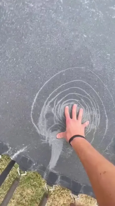 To walk on a frozen trampoline