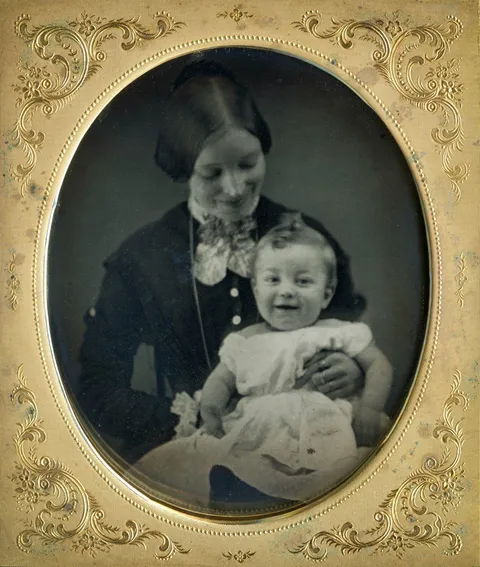 A happy mother and child, 1840s