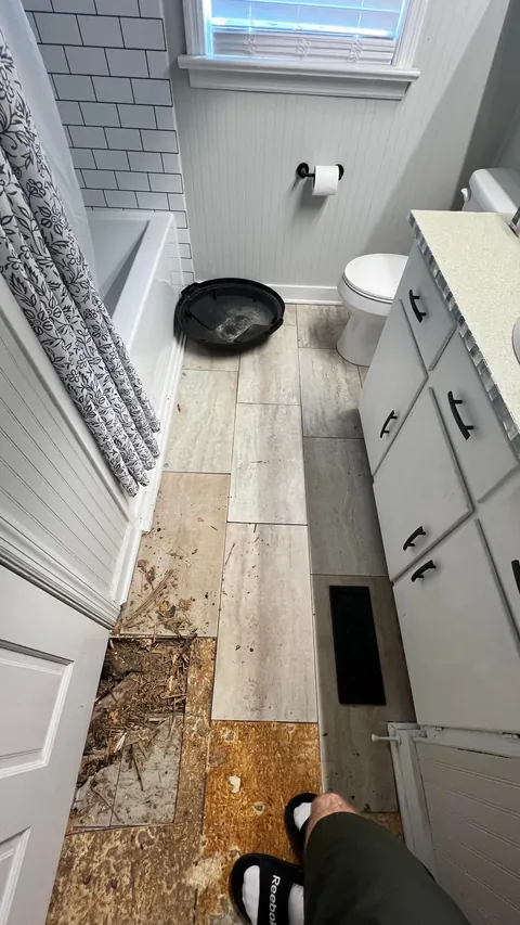 Finally got around to repairing the soft floor in my guest bathroom