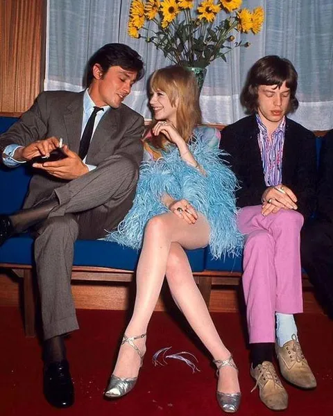 When Mick Jagger and his girlfriend Marianne Faithfull met Alain Delon in 1967 