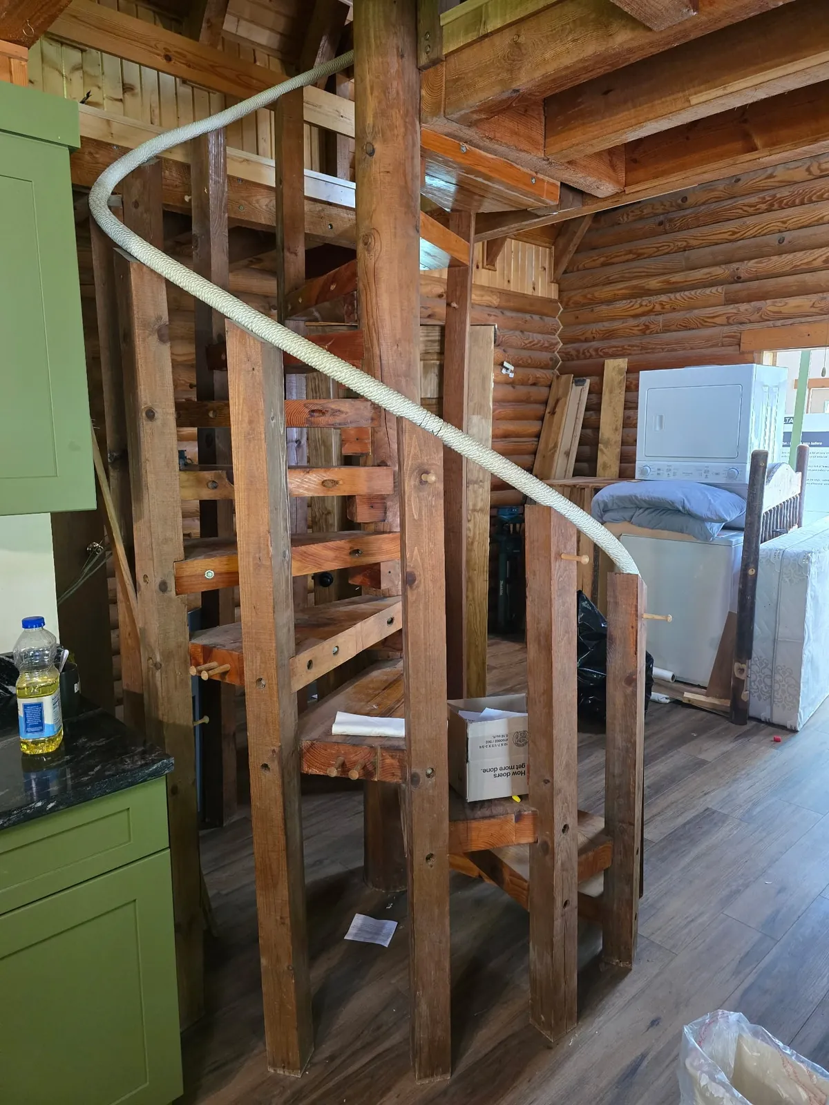 Made a spiral staircase railing for my cabin