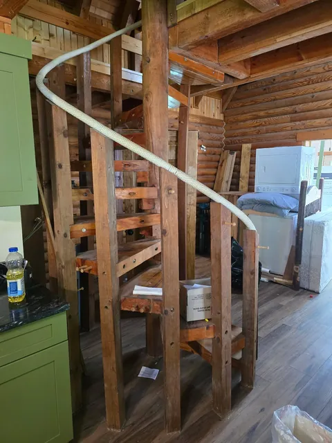 Made a spiral staircase railing for my cabin