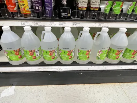 All the vinegar have different amount of fluids in them. Not opened or signs of leaking.