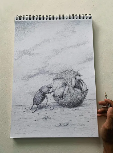 Some of my ballpoint pen drawings on paper.