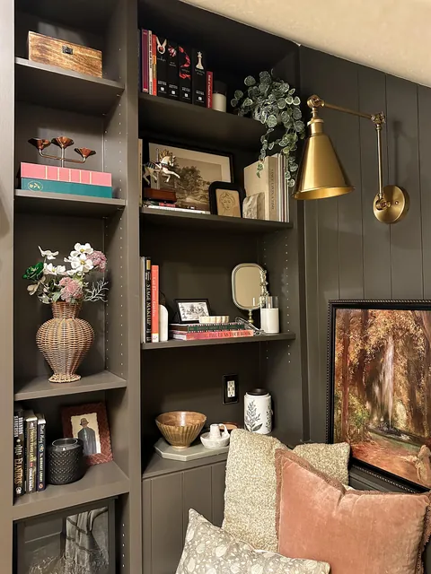 I just finished building this reading nook under my stairs