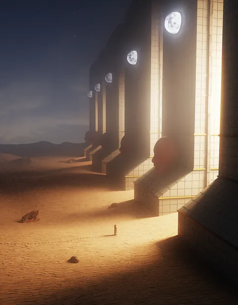 Temple of Moon, beastscrollgames (me), digital, 2023