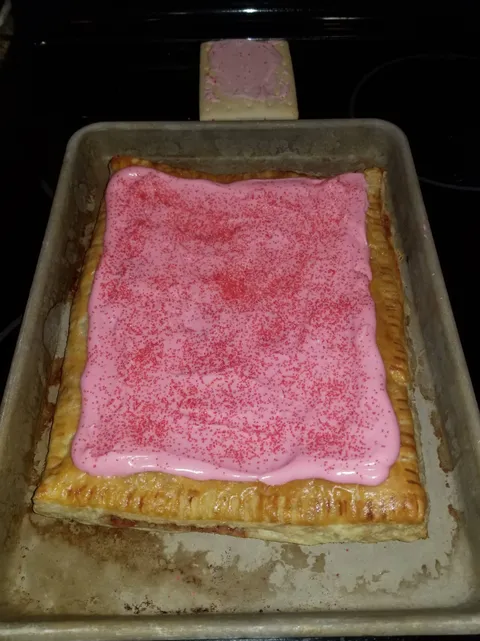 my daughter asked Santa Claus for a giant cherry pop tart