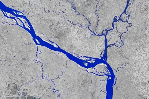 30 Years of Data Reveals the Ever-changing Course of the Padma River [OC]
