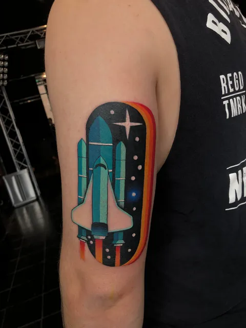 My space shuttle tattoo that I just got done to celebrate my love for space!