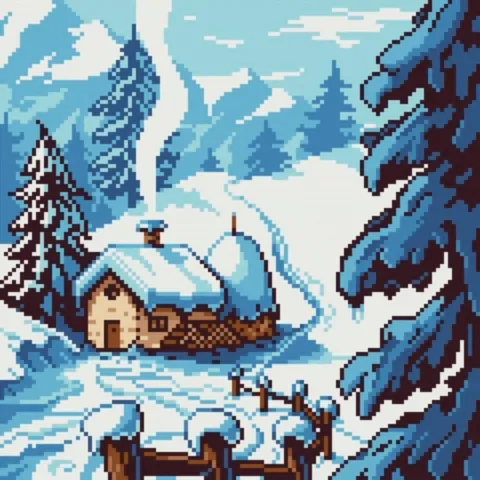 Winter in the Mountains - 10 colors - 10 frames