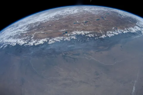Himalayas, the Tibetan Plateau, and the Indo-Gangetic plain, as seen from ISS in 2012