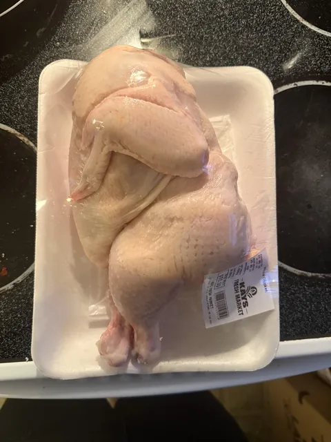 My chicken was packaged laying on her side