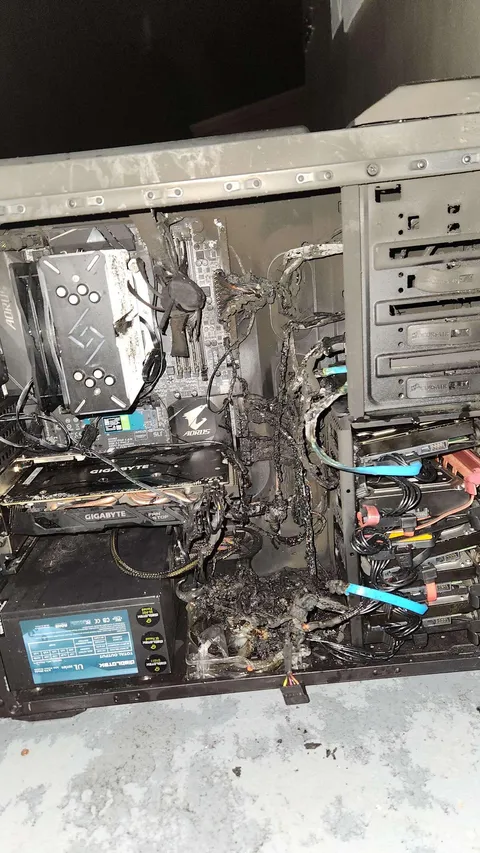 My pc caught fire today… can anyone help me figure out what went wrong based on this image?