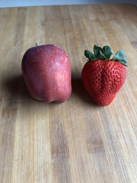 This giant strawberry we got with our grocery pickup
