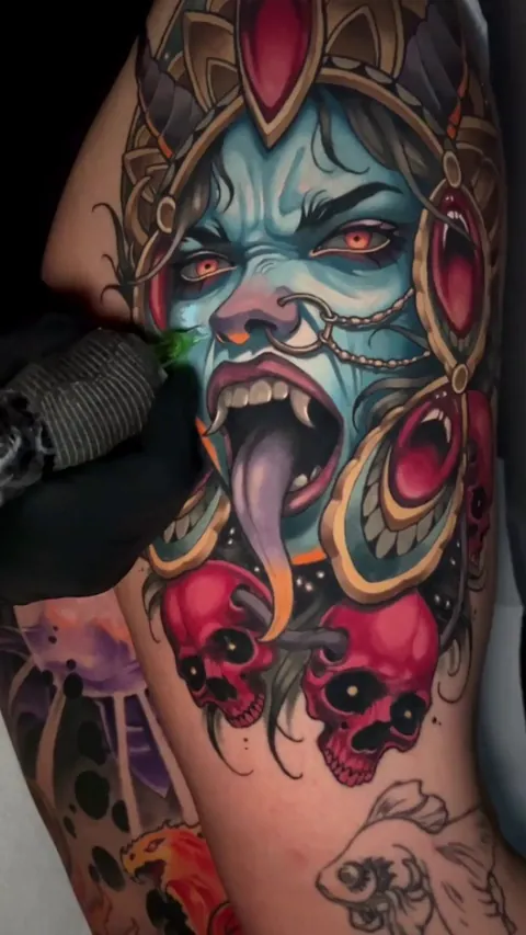 Kali Tattoo by @andreytattooing from Rhode Island