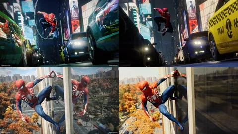 Spiderman PS5 vs PS4 comparison