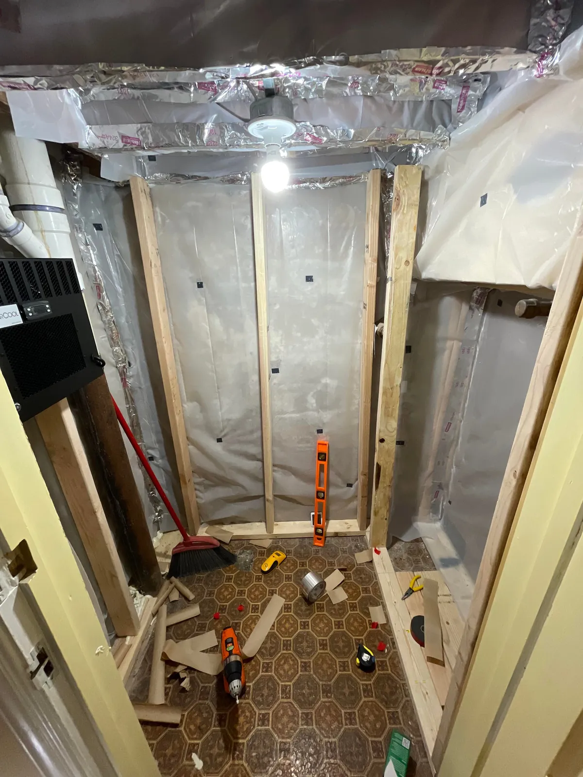 Built a wine closet under some stairs